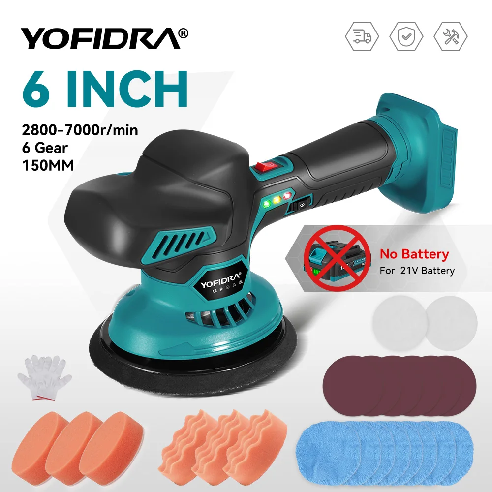 yofidra-150mm-electric-car-polisher-cordless-auto-polishing-waxing-sanding-rust-removal-power-tools-for-makita-18v-battery-pin