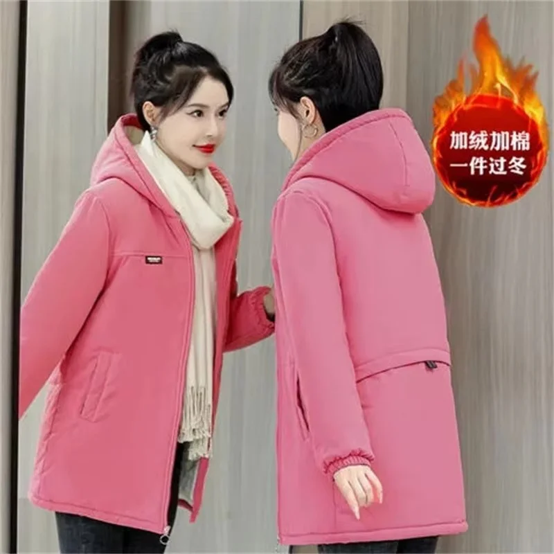 Women Fashion Winter Medium Long Styles Puffer Jacket Female Hooded Cotton Padded Coat Keep warm Large Size 5XL Parkas Outwear