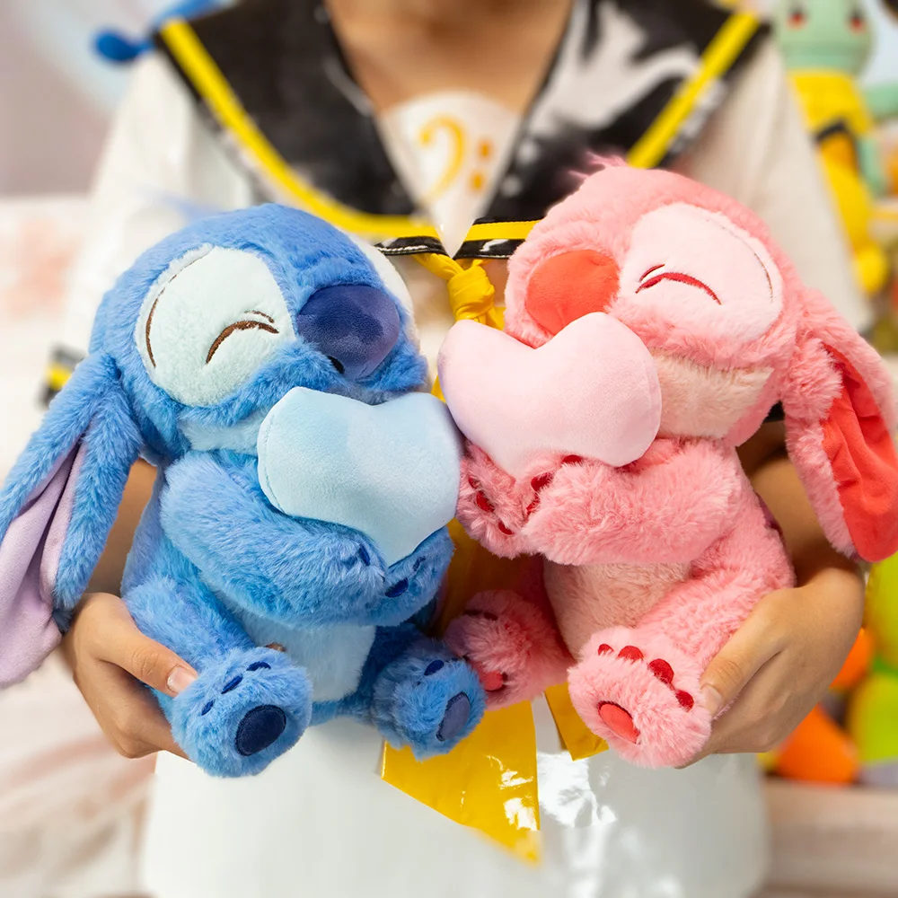 30cm Kawaii Anime Lilo & Stitch Disney Movie Figures Doll Stitch Angel Plush Toys Soft Stuffed Cute Cartoon Dolls Gift For Kids