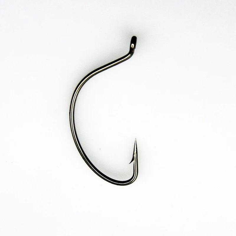 Crank Hook 500pcs/lot High Carbon Steel Black Nickel Worm Fishing Hooks Wide Gap Fishing Supplies Accessories for Perch Pesca