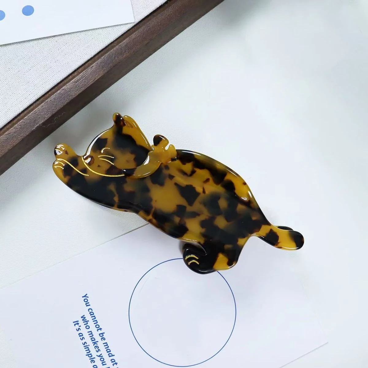 acetic acid Japanese and South Korea Advanced leopard print cat hairpin clip women\'s temperament hairpin back head shark cliP