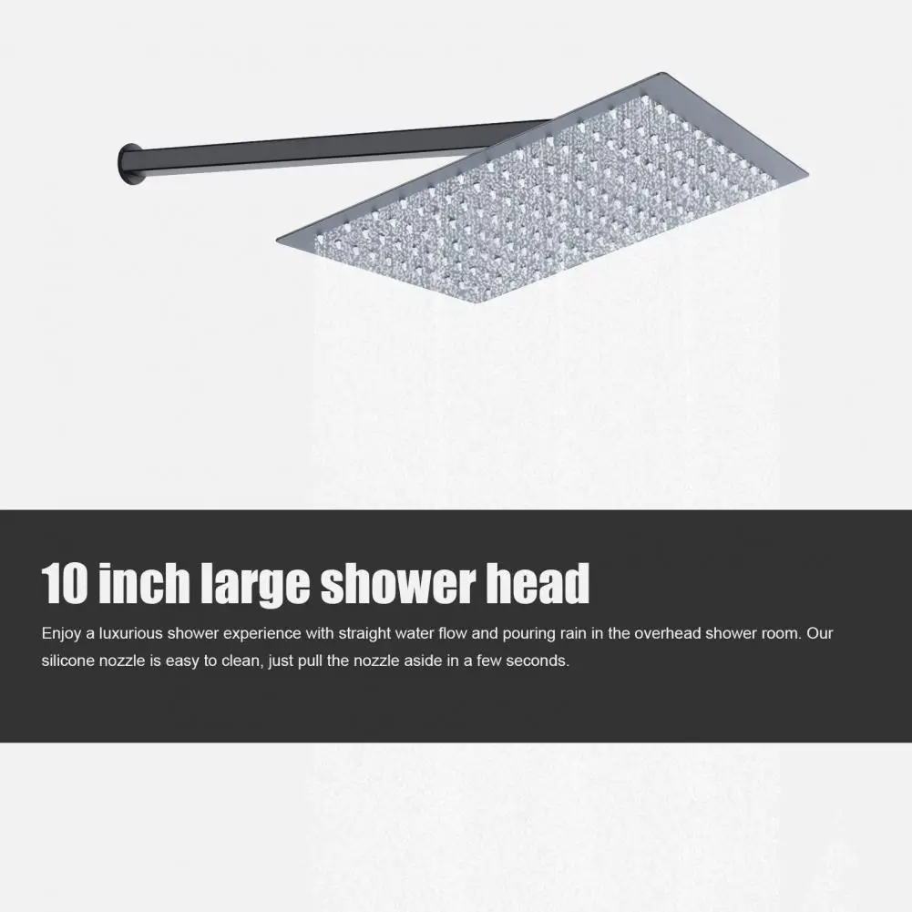 Wall Mounted 12 Inch Rain Shower System, Handheld Rotary Sprayer, Adjustable Water Flow