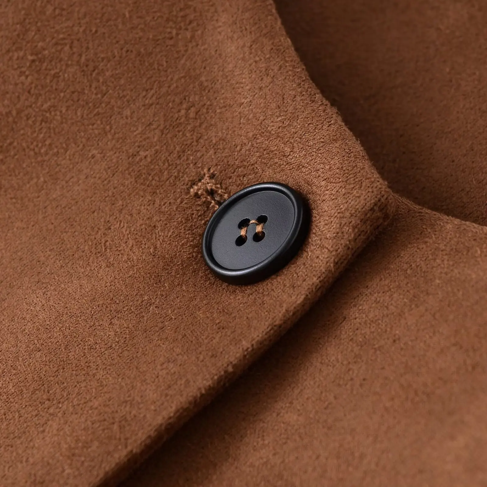 ملابس خارجية نسائية طويلة من الجلد من Faionable Sve Jaet مناسبة للخريف جديدة Sle JNLEAOG 638232 أزرار من ألياف البوليستر Cl...