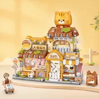 Building Blocks City View Scene Coffee Shop Retail Store Architectures model Assembly Toy Christmas Gift for Children Adult