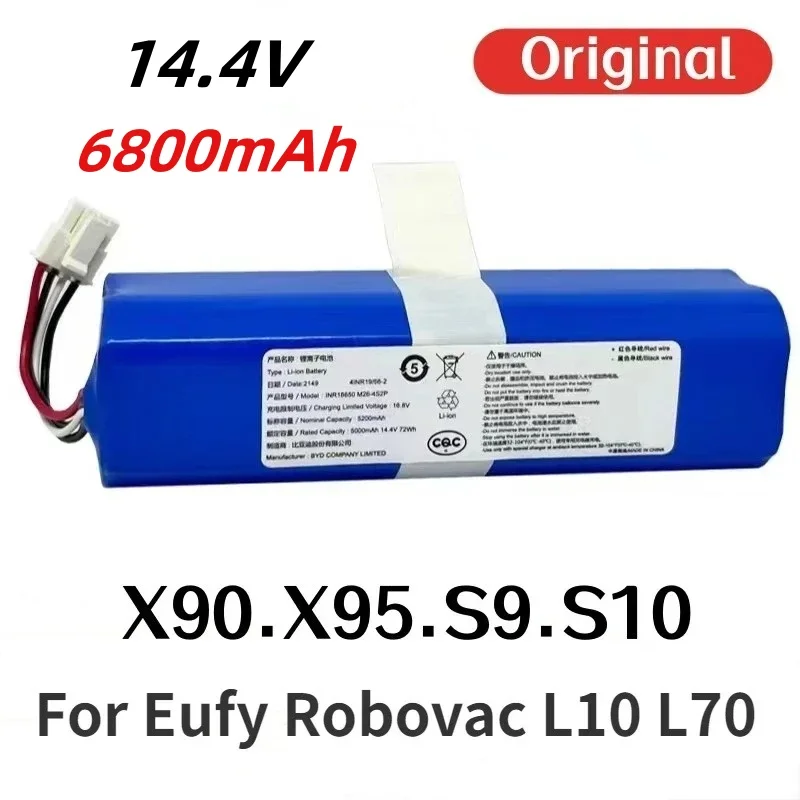 6800mAh 14.4V Li-ion Battery For Anker Eufy Robovac L10 L70 Robot Vacuum Cleaner Accessories Spare Parts T2190 T2190G21 18650