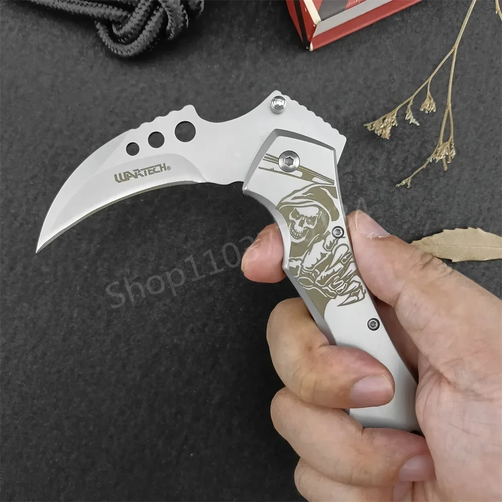 Wartech Scythe Ninja Folding Blade Knife 420 Steel Karambit Knives Outdoor EDC Camping Hunting Survival Camping Hunting Tools