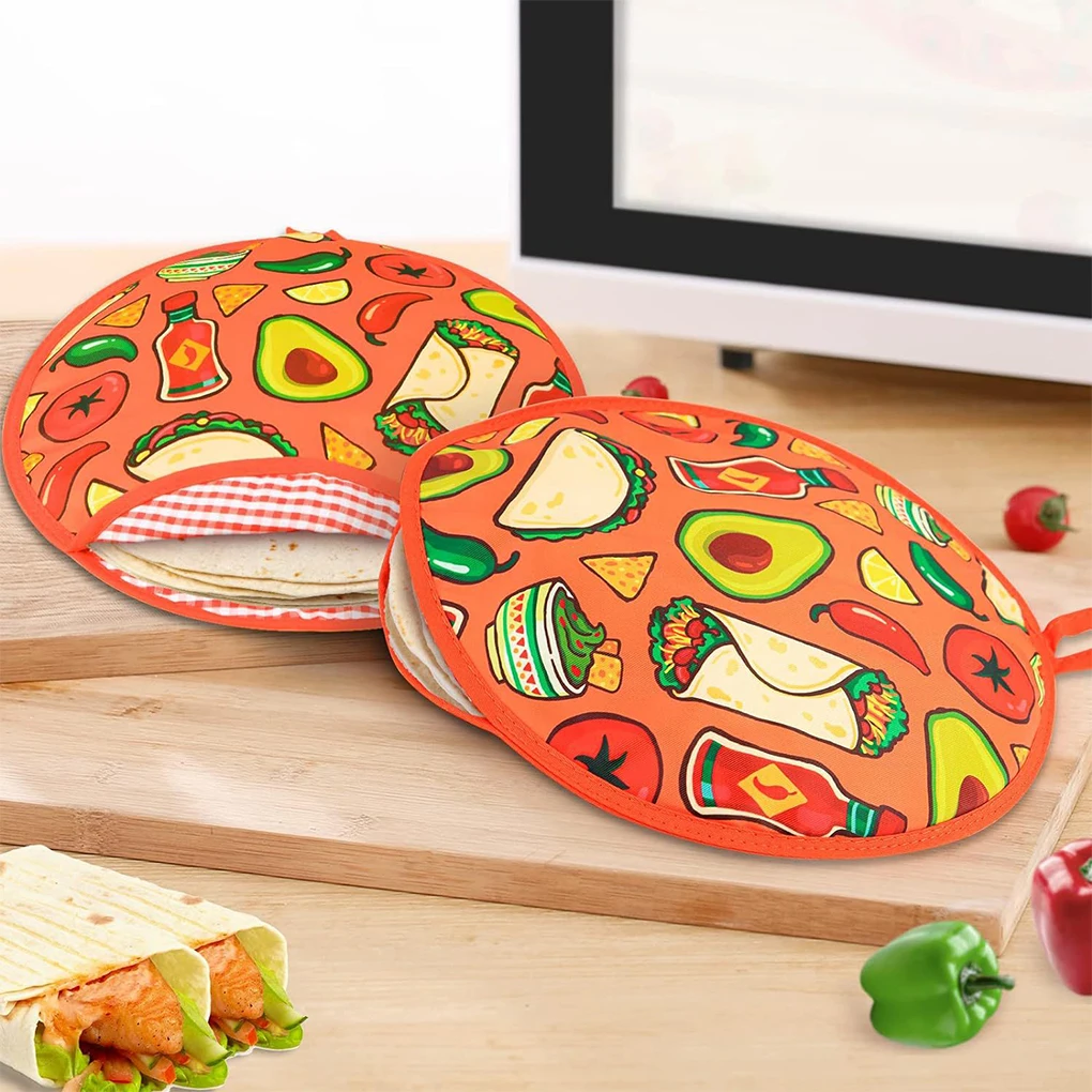 Bolsa de tela de 12 pulgadas, bolsa calentadora de tortillas portátil para Burrito, hermosa bolsa para horno microondas estable para el hogar, bolsa Pannekoek de patatas
