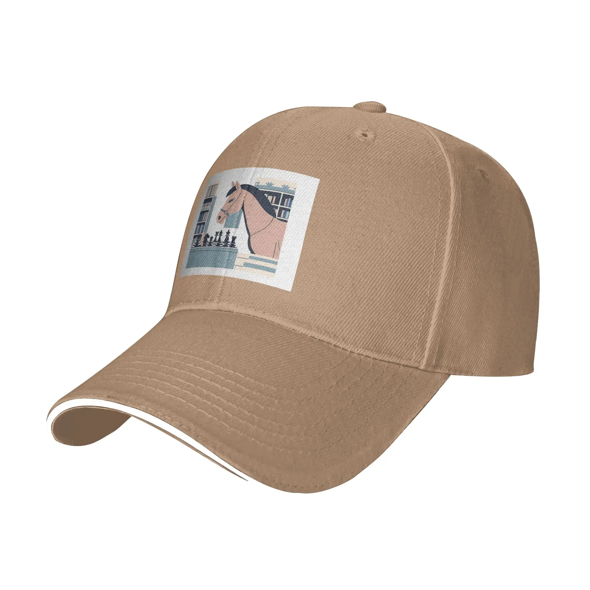 Chess & horse Cap Fashion Casual Baseball Caps Adjustable Hat Hip Hop Summer Unisex Baseball Hats Customizable Polychromatic