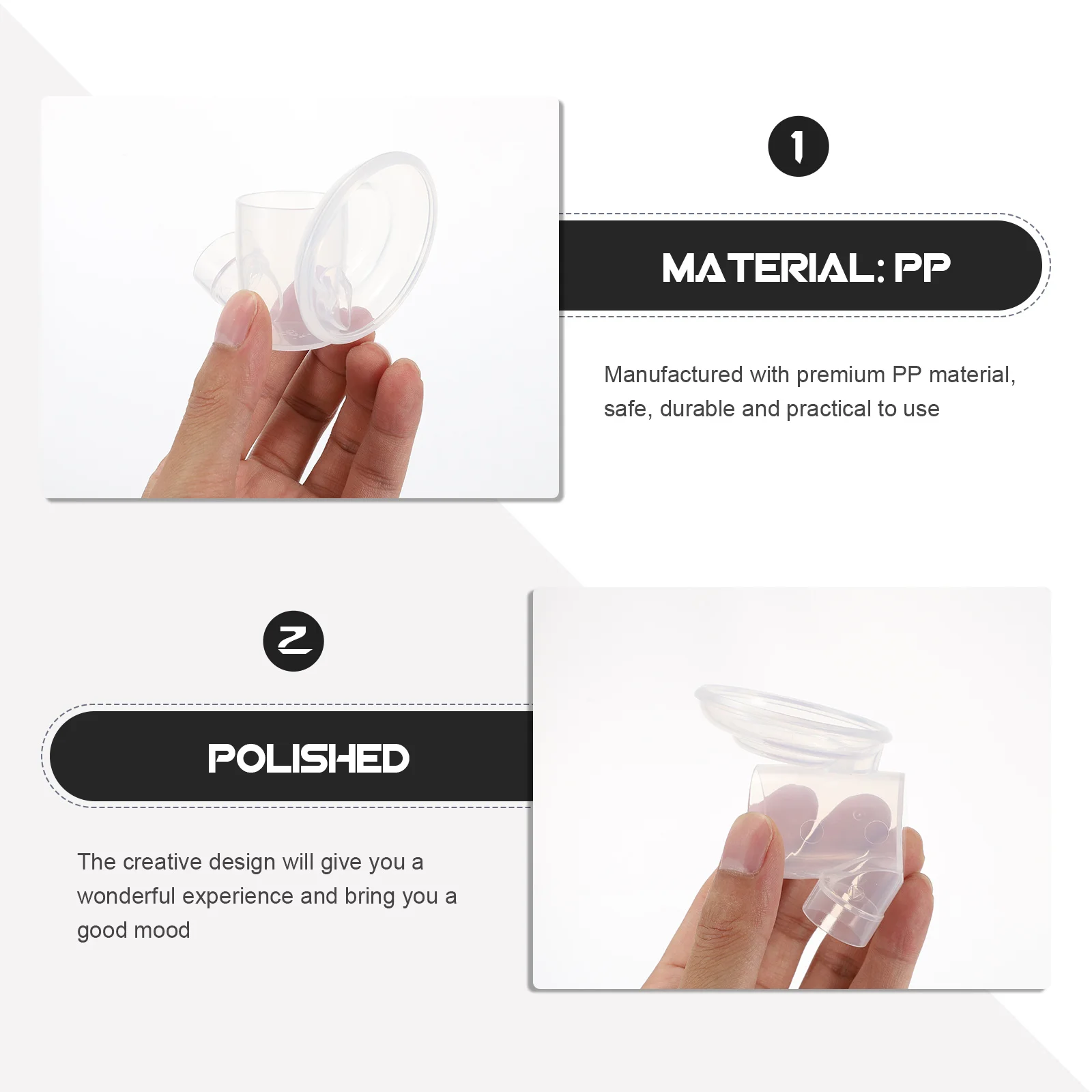 1pc Electric Breast Pump Accessory Transparent Premium Pp Material Smooth Non-Burr Surface Wearable Breastfeeding Tool For