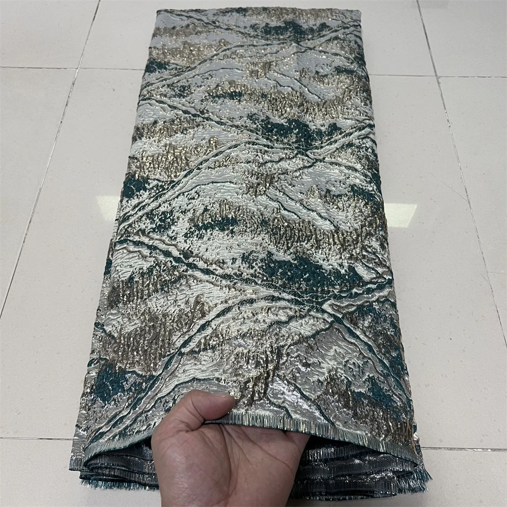 

2025 African Nigerian High-Quality Tulle Lace Fabric Organza Embroidery for Party Gown Jacquard Wedding Dress 5Yard YXZ183