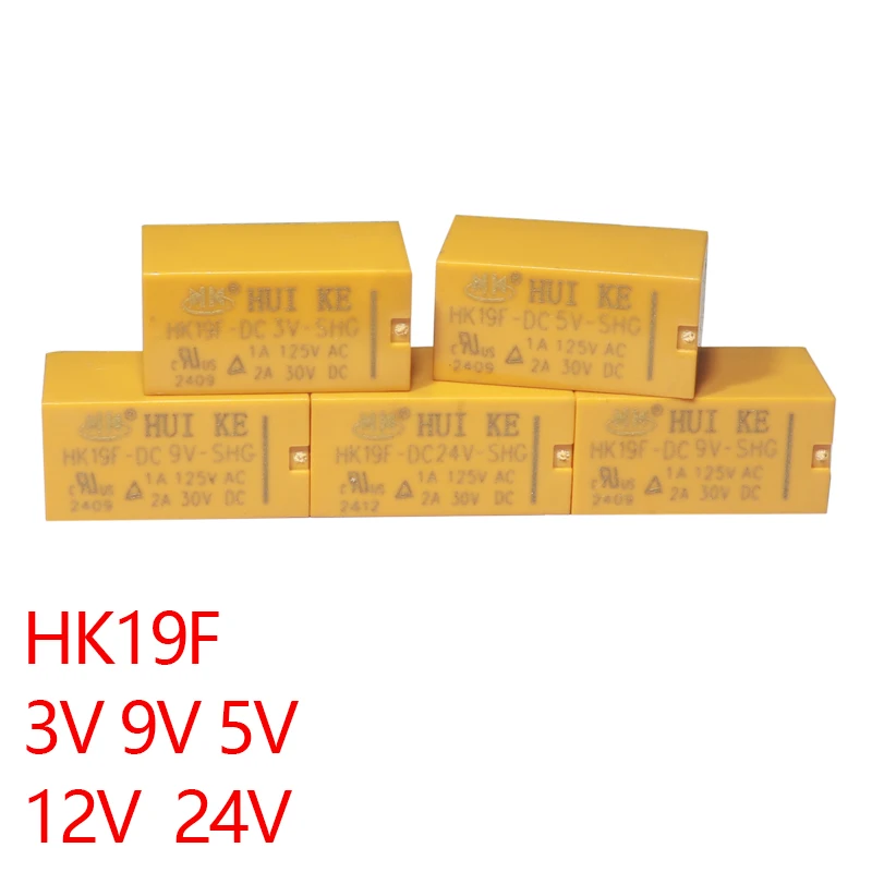【3PCS】HK19F Relays PCB Type HK19F-DC3V-SHG HK19F-DC5V-SHG HK19F-DC12V-SHG HK19F-DC24V-SHG Coil DPDT 8 Pin Mini Power Relay