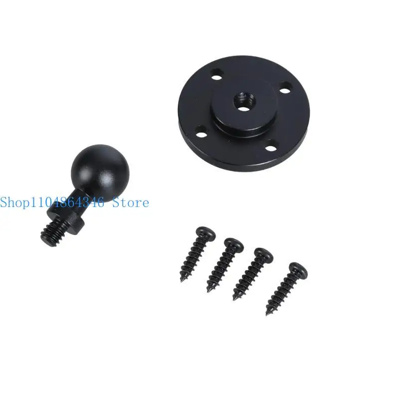 

652F Ball Head Adapter Bracket Base Tripod Connectors Round Base Ball Head Mount Base 17mm Ball Head to 1/4inch Male Adapter