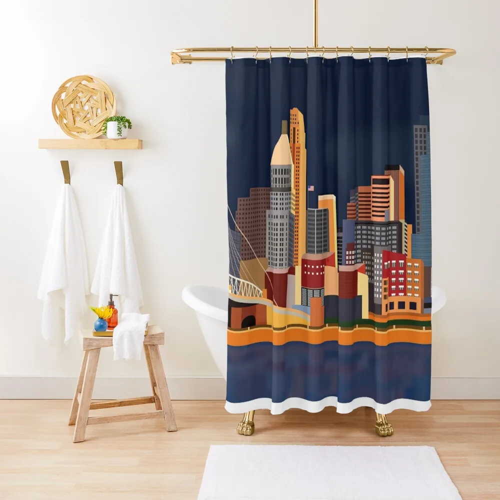 Cincinnati Skyline Shower Curtain Curtain For Bath Shower Bath Curtain Curtains Luxury Bathroom Shower Curtain