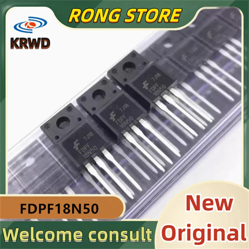 FDPF18N50, nuevo, Original, 5 piezas, 18A, 500V, TO220F