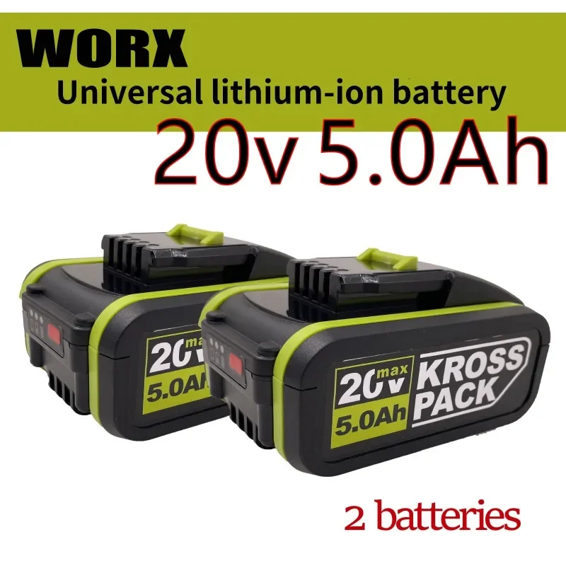 

Оригинальный мини-аккумулятор Wicks, 20 В, универсальный литий-ионный аккумулятор для инструментов, 5,0 Ач, большая емкость + зарядное устройство для быстрой зарядки Worx
