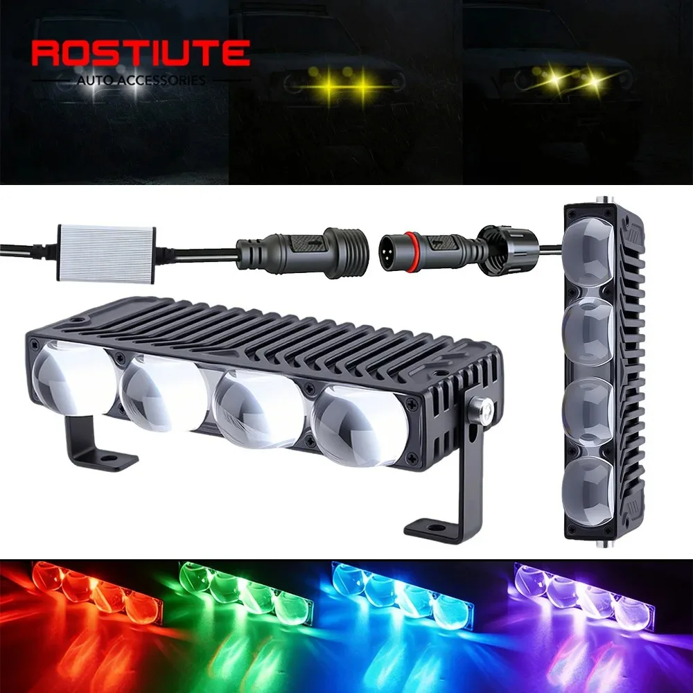 

6D Lens LED Bar 12-80V High Low Beam Fog Lights Car Grill Led Light Bar Auxiliary Spotlights for Offroad Grill Motorcycle 4X4
