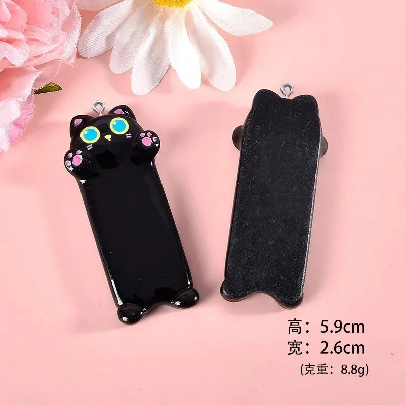 5 Breloques Adorables en Résine Chat de Dessin Animé, Mini Pendentifs Animaux de Compagnie, Composants Artisanaux pour la Fabrication de Bijoux DIY (Boucles d'Oreilles, Colliers, Porte-clés)