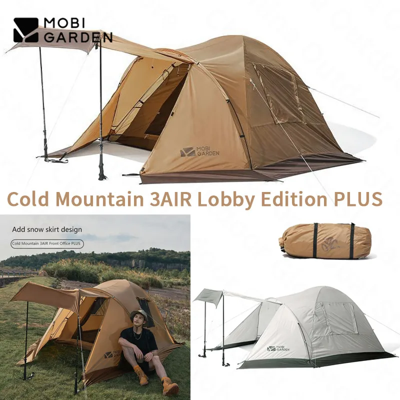 Mobi Garden Outdoor Camping 2-3 Persons Windproof Tent With Snow Skirt Portable Four Season Tent Hiking Travel Picnic 3AIR PLUS