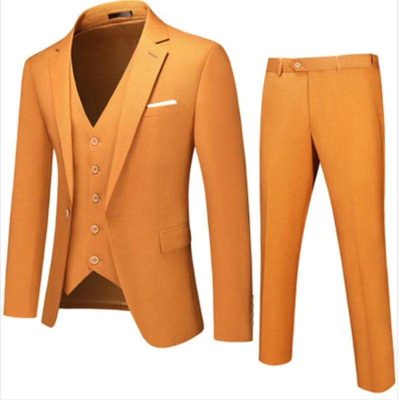 

O690Men's three-piece suits, wedding groomsmen suits, professional formal suits, work suits for men