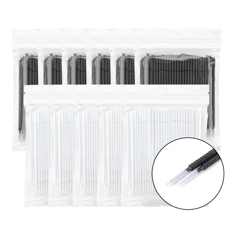 100 Pcs Disposable Spiral  Mascara  Brush Handle Microbrush  Applicator Lashes Brushes Eyelash Extension Makeup Tools