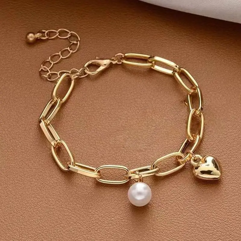 European style retro design personality pearl love bracelet