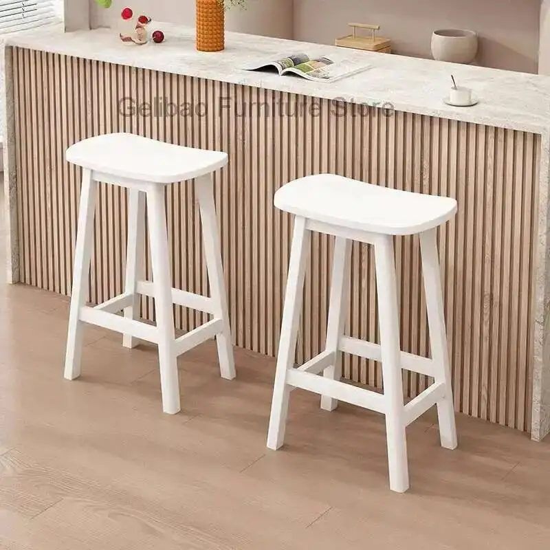 

Bar Modern Nordic Stools Solid White Wood Kitchen Library Bar Chair Personalized Adults Restaurante Muebles Interior Decorations