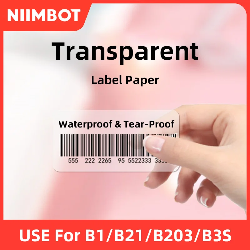 Niimbot Transparent Stickers Label Printer Stickers Portable Printer  Niimbot Thermal Paper Labels Official Genuine For B1/B21