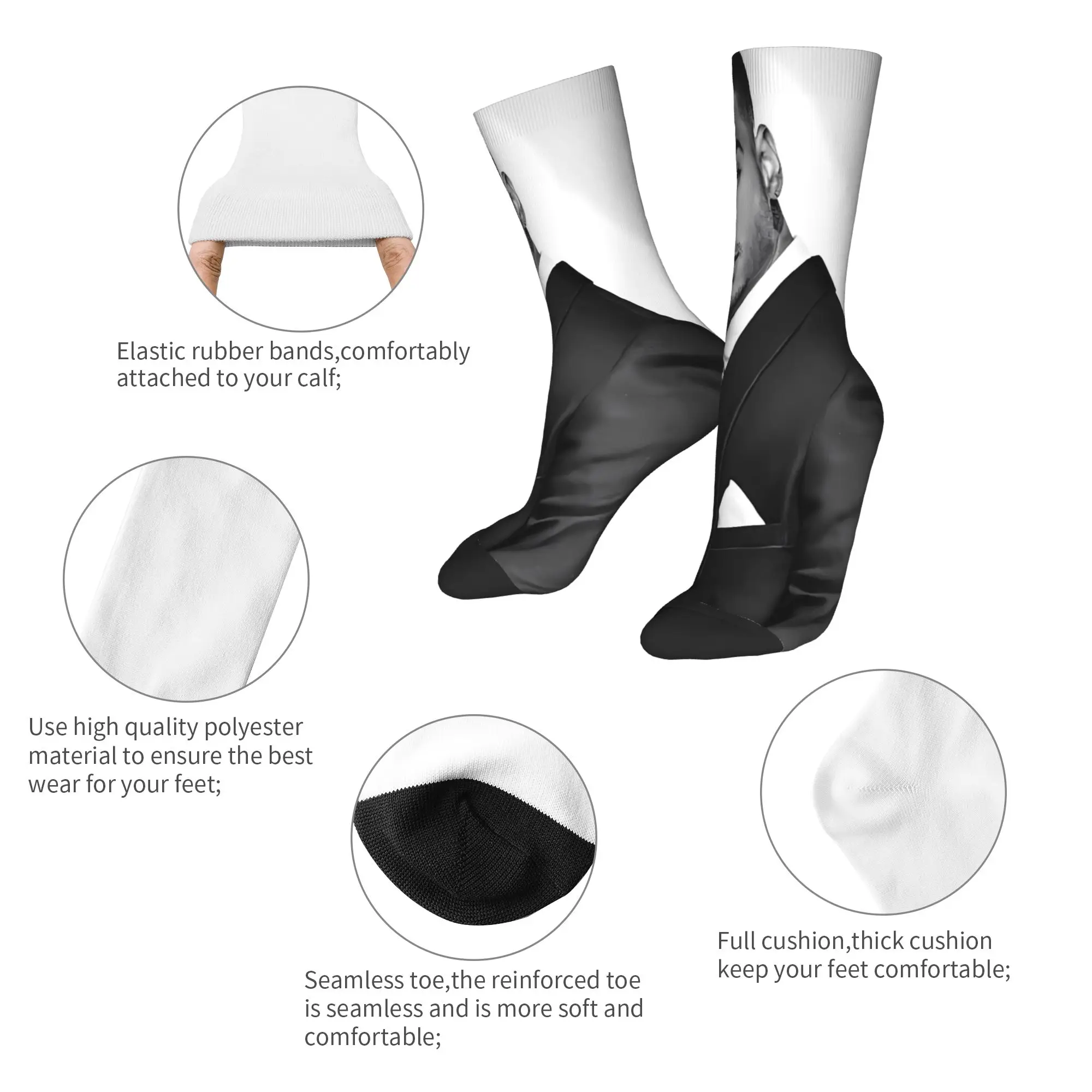 マルマラッパー コラージュソックス レトロストッキング 冬用滑り止めカップルソックス 通気性グラフィックスケートボードソックス