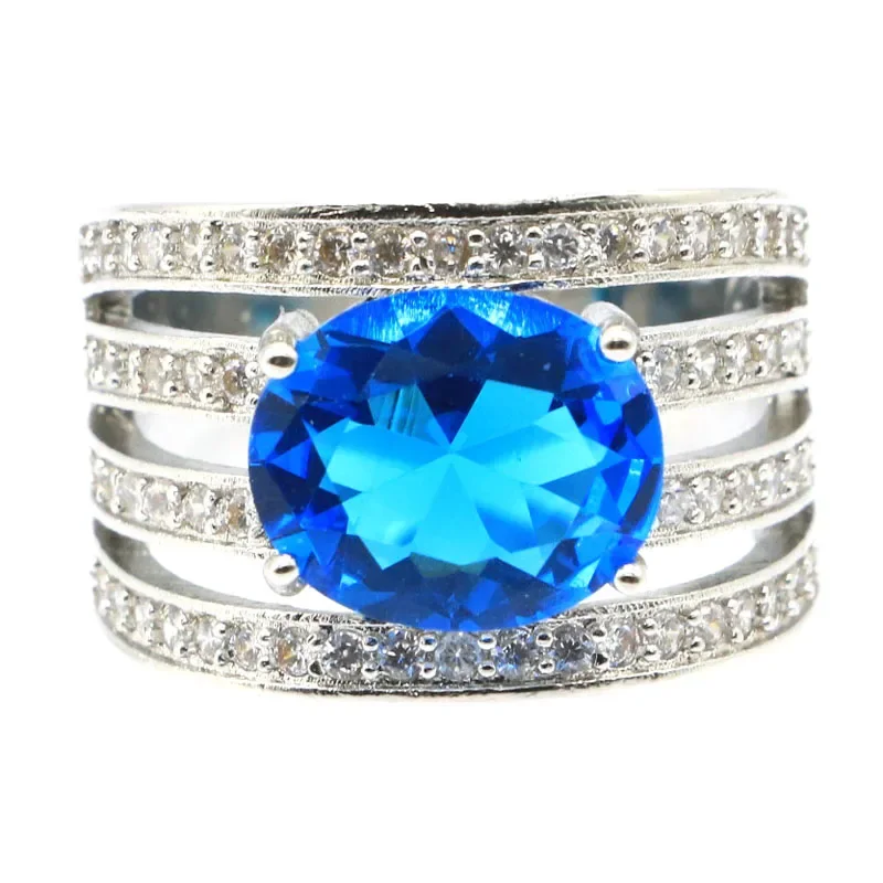 

7 г настоящие кольца из стерлингового серебра 925 пробы по индивидуальному заказу, швейцарский синий Topa Mystic Topaz, зеленый, изумруд, аметист, разные размеры 5-12