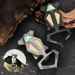 Titanium Alloy Multifunctional EDC Tool Bottle Opener Outdoor Survival Tool Travel Car Window Breaker Keychain Gift