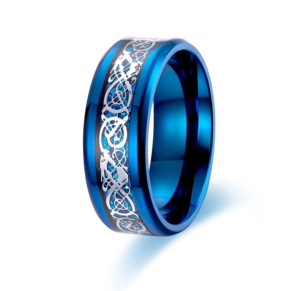 

1pc Titanium Steel Ring Carbon Fiber Mirror Polishing Men Cool Nibelon Personality Wedding Party Engagement Prom Valentine Gift