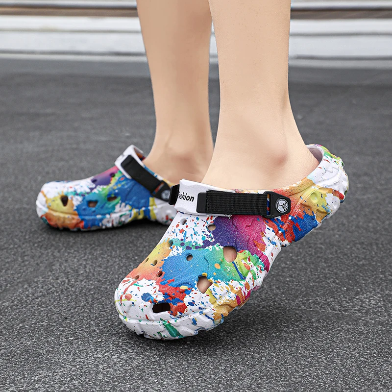 شباشب رجالية جديدة صنادل أحذية رجالية للحديقة أحذية مسطحة صنادل مموهة أحذية رياضية رجالية أحذية منزلية للنشاط الخارجي #2