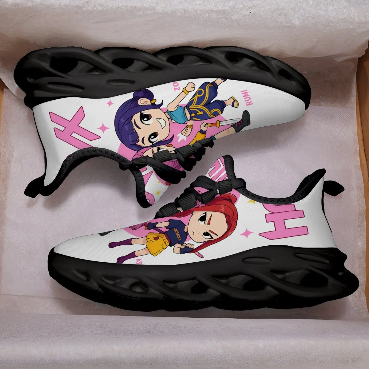 أحذية رياضية بيضاء للأطفال تتميز بتصميمات كرتونية رومي زوي أحذية سلة للفتيات مجموعة أحذية رياضية مكتنزة غير رسمية Zapatillas De Deporte #3