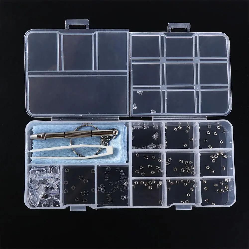 

Replacement Screwdriver Assorted Kit With Tweezers Glasses Screws Sets Sunglass Repair Tool Eyeglass Nose Pads Glasses Screws