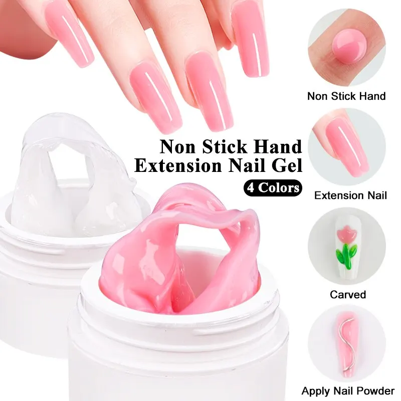 15g Solid Nail Extension Gel antiaderente per fototerapia per le mani Gel UV Gel per la costruzione rapida punte per unghie Nail Art prolungare il