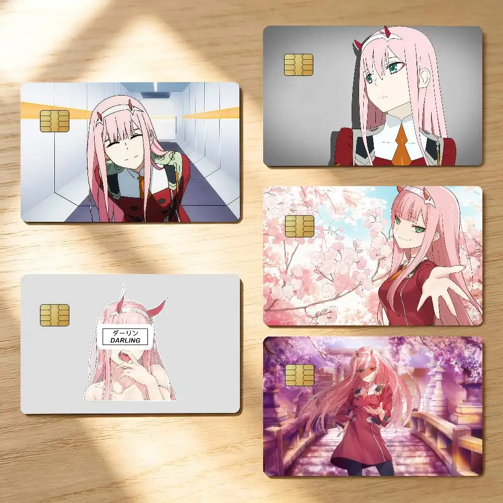 Cartoon Z-Zero T-Two Credit Skin Cover Card Stickers 4PCS Film Bus Pass Front Decoration Bank Debit Waterproof