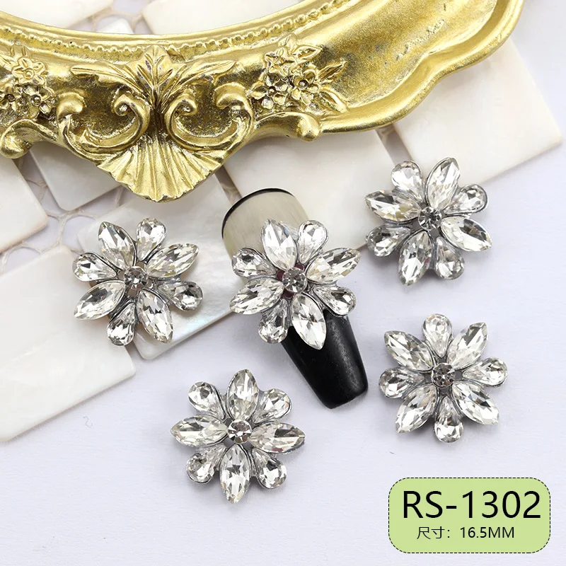 10 قطعة سبائك الباروك الفاخرة ثلاثية الأبعاد مسمار الفن حجر الراين اللؤلؤ حُليات المجوهرات اكسسوارات ل مانيكير المنتج الأظافر لوازم الديكور