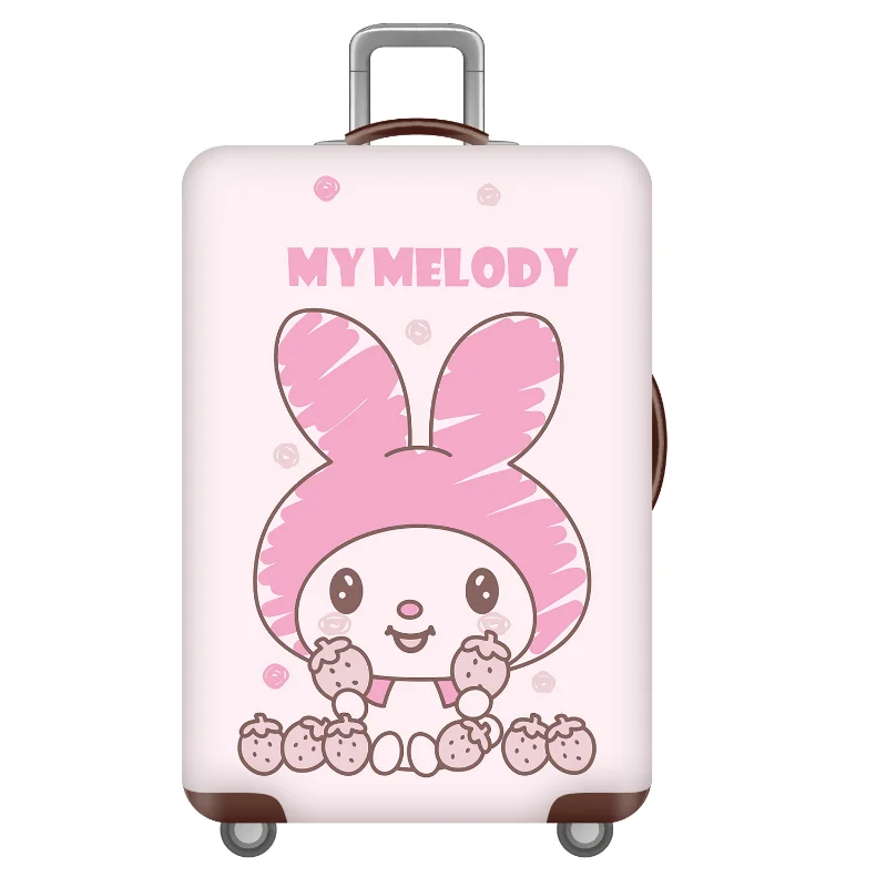 Anime Kuromi Elastic Luggage Cover My Melody Suitcase Protective Cover Kawaii Thicken Luggage Case Tags Travel Trolley Case Toy