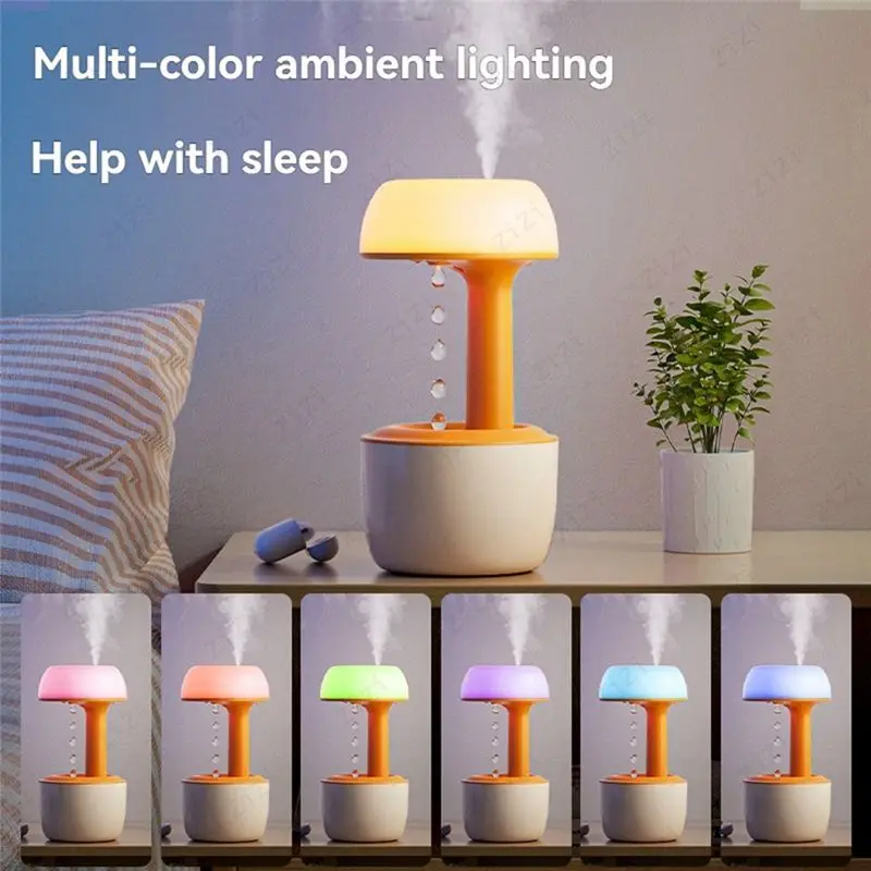 Water Droplet Counter Current Anti Gravity Ultrasonic Fine Mist Humidifier Multi-color Atmosphere Night Light USB Humidifier
