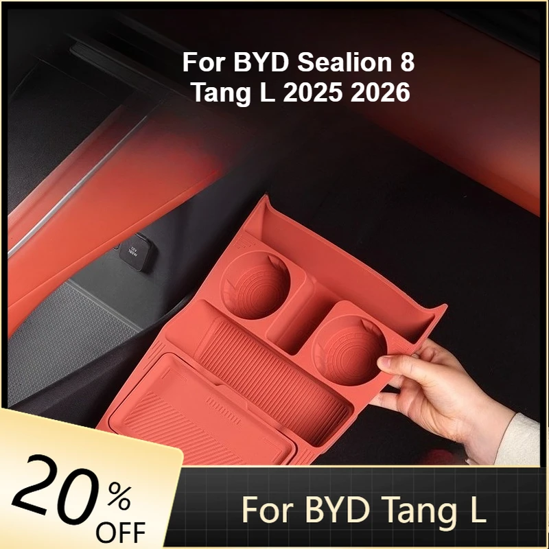

Center Console Lower Storage Box Silicone Armrest Organizer Tray Interior Tidying Accessories For BYD Sealion 8 Tang L 2025 2026