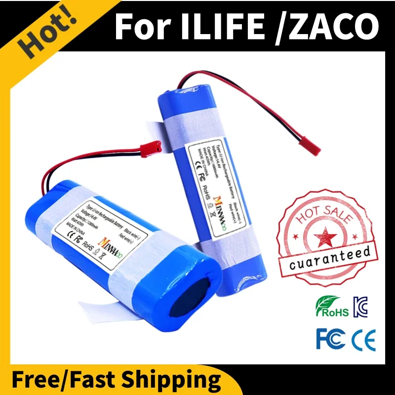 14.4V Battery 6800/9800/12800mAh Lithium Battery for ILIFE V5 V5s V50 V3 plus v3s pro Robot Vacuum Cleaner Replacement battery