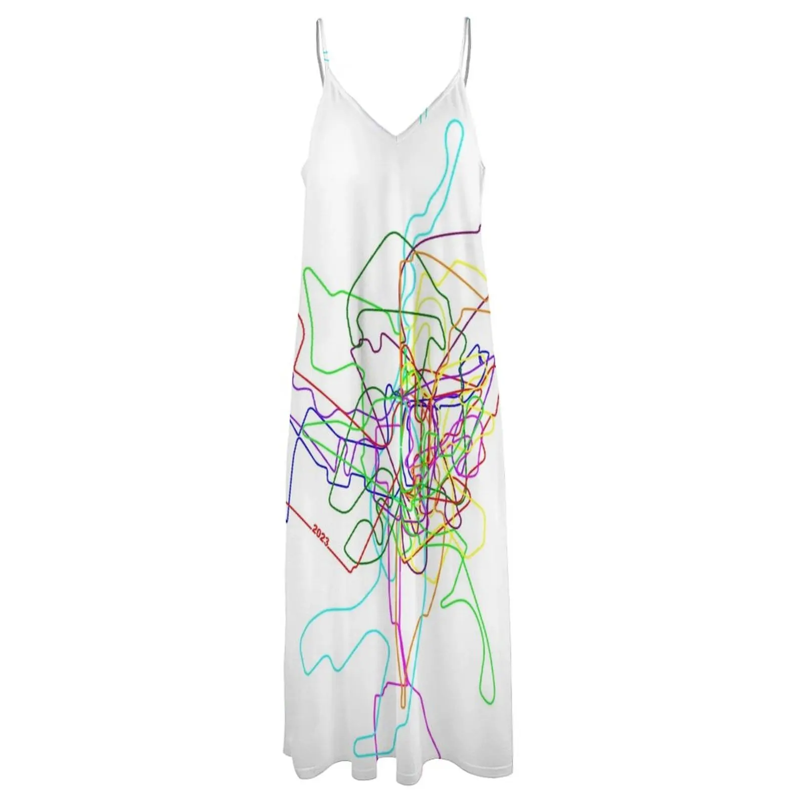 Robe de Soirée à Motif Étendu pour Femme, Tenue de Bal, Circuits F1 2023, Nouveau Design 2023