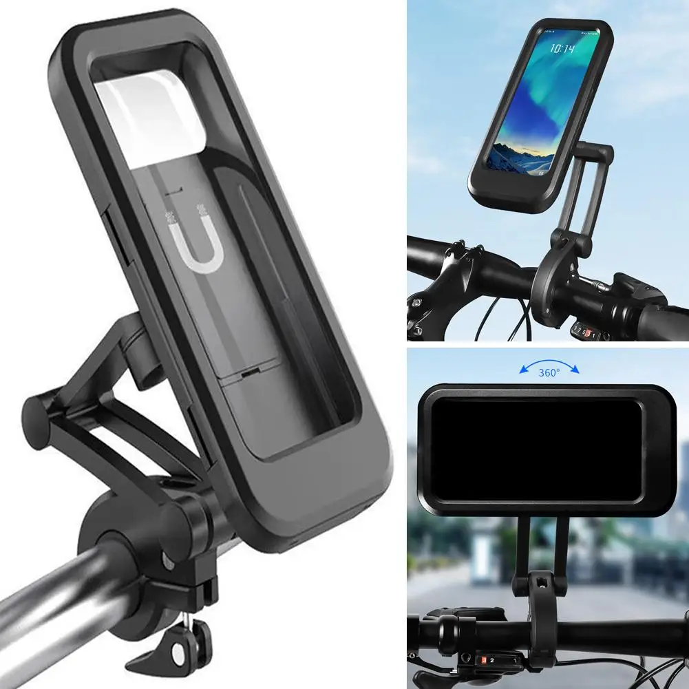 Waterproof Motorcycle Bike Mobile Phone Holder Support Holder 360° Bicycle Universal Motorcycle Cellphone GPS Adjustable Sw P4Y9