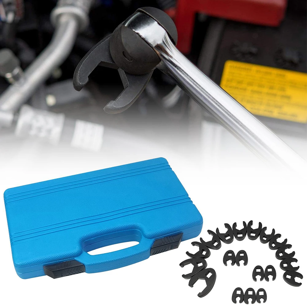 Complete Tool Solution Metric Crowfoot Flare Nut Wrenches Designed to Fit All Standard Ratchet Drives Comes in Convenient Case