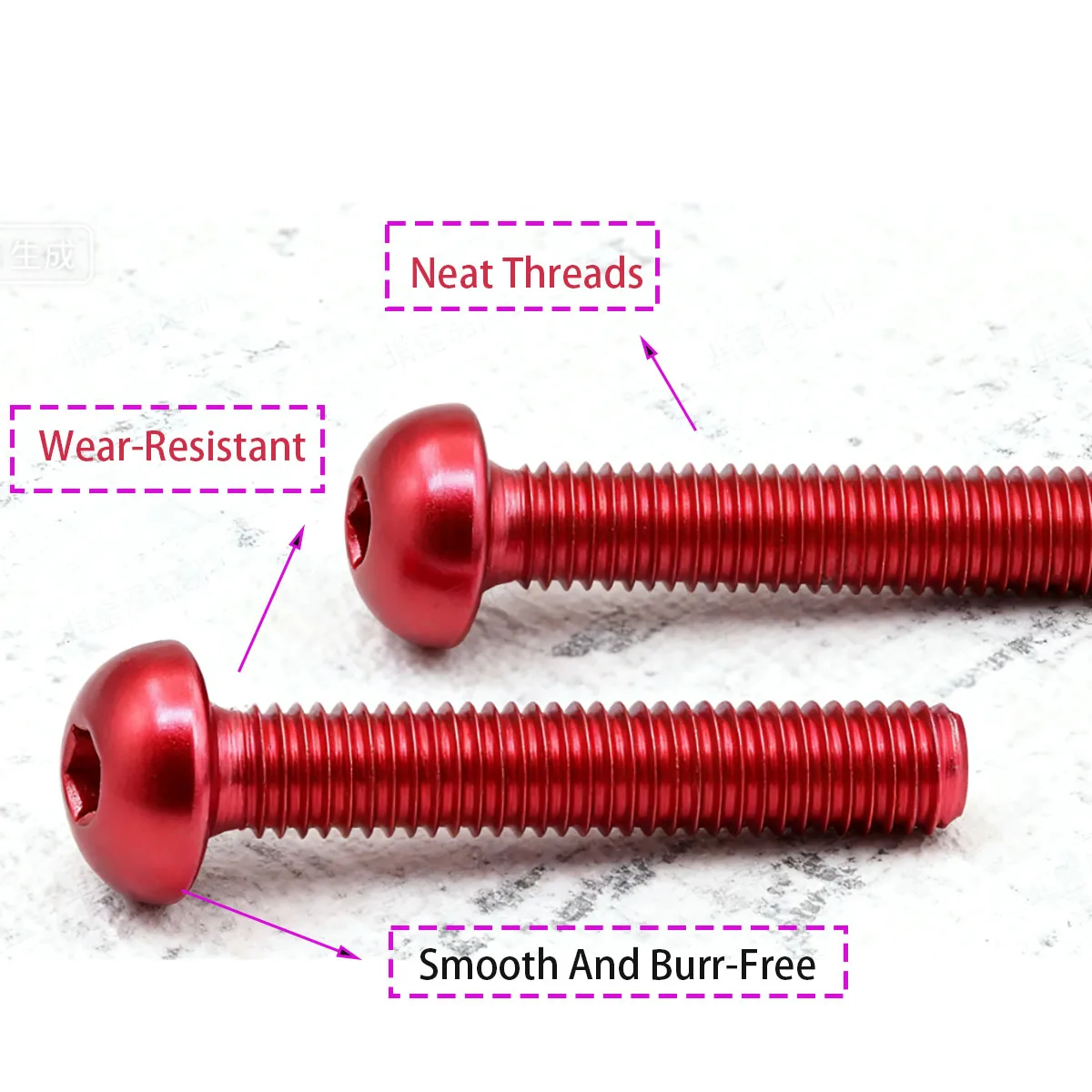 M3-M6 الألومنيوم المقبس غطاء مسامير ألين عرافة البراغي زر رئيس الأحمر الداكن أنودة السحابات