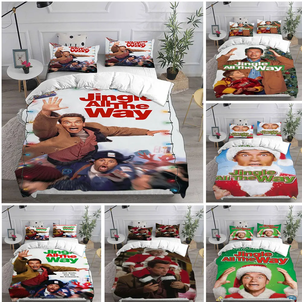 

Jingle All the Way Bedding Sets Quilt Bed Cover Comforter Duvet Cover Pillow Case 2-3 Pieces Sets Kids Adult Bedroom Decor