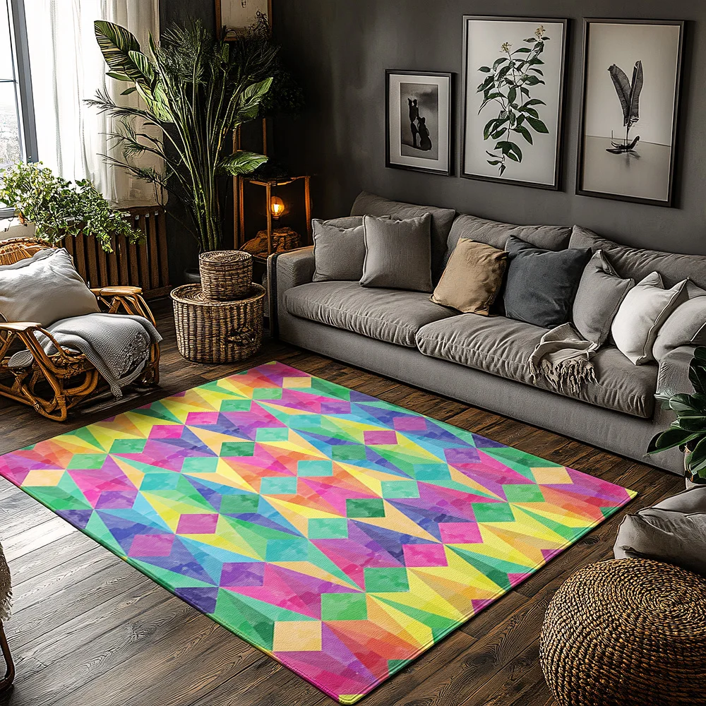 

Modern Abstract Area Rug Non Slip Living Room Carpet Geometric Pattern Floor Mat Home Decor Indoor Outdoor Rugs