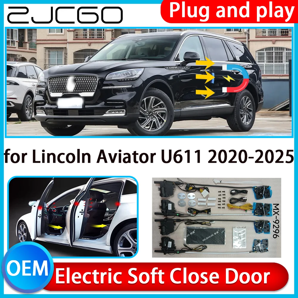 

ZJCGO for Lincoln Aviator U611 2020-2025 Auto Pull Car Soft Close Kit Door Power Latch Electric Door Catch Soft Closing Assist