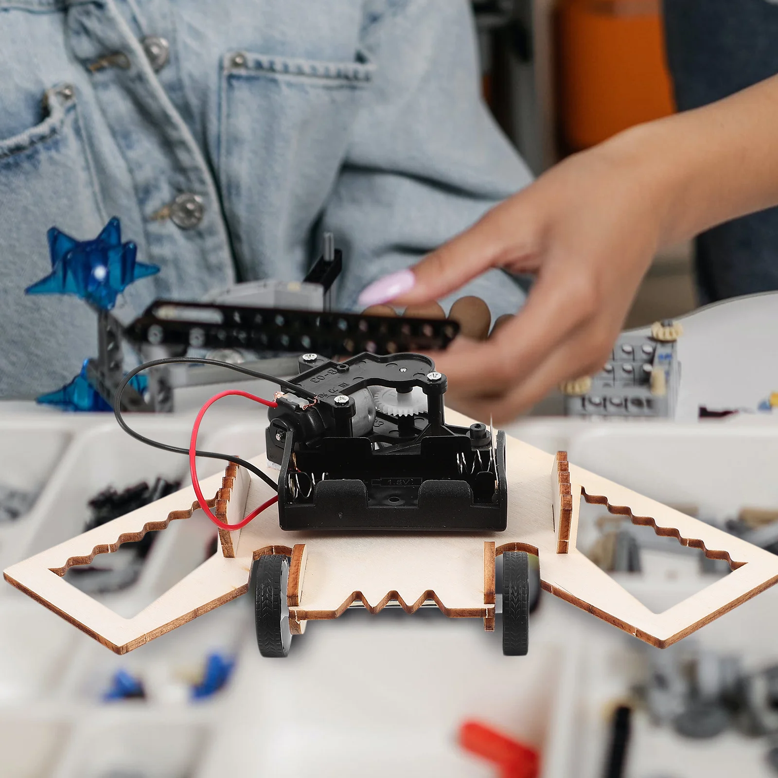 1 conjunto de robô para evitar obstáculos, kit diy, montagem de haste educacional, experimento científico, aprendizagem prática, conjunto de construção de robô