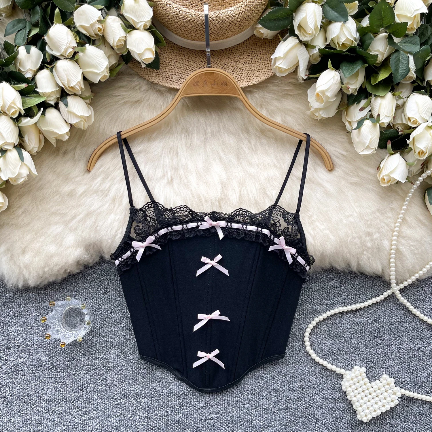 여성용 스위트 활 레이스 패치워크 슬립 캐미스 슬림 탱크 탑, 우아한 기본 크롭 탑, 여름 뷔스티에 